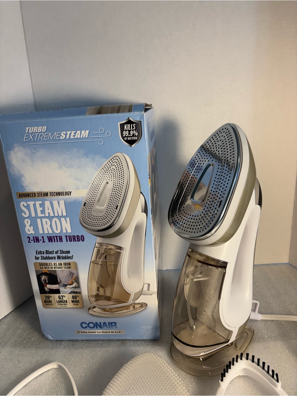 Conair Kids 2-in-1 Steam & Iron Handheld Steamer — White/Clear